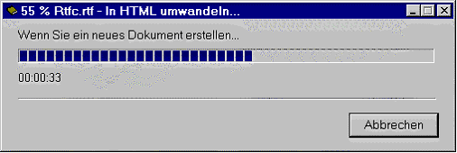 [Fortschrittsanzeige bei der Umwandlung eines Dokuments]